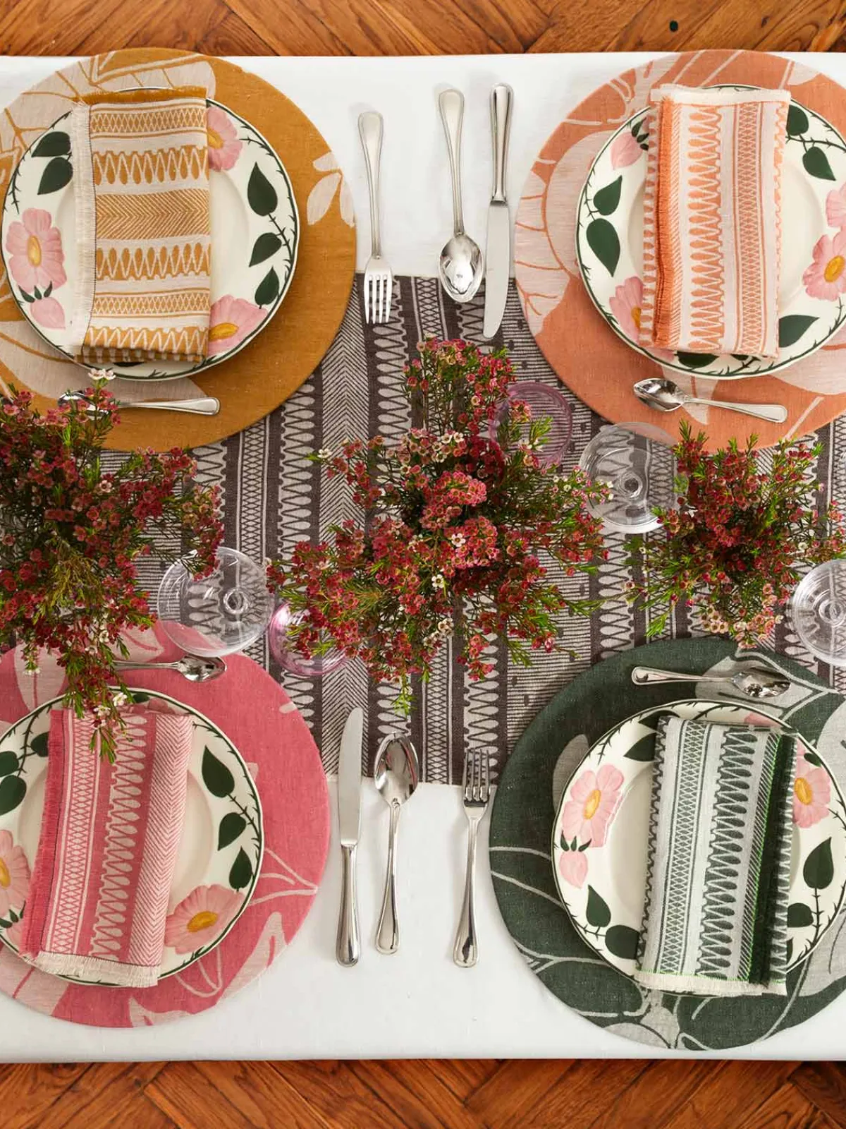 Moye Linen Damask Cesta Set of 2 Linen Napkins