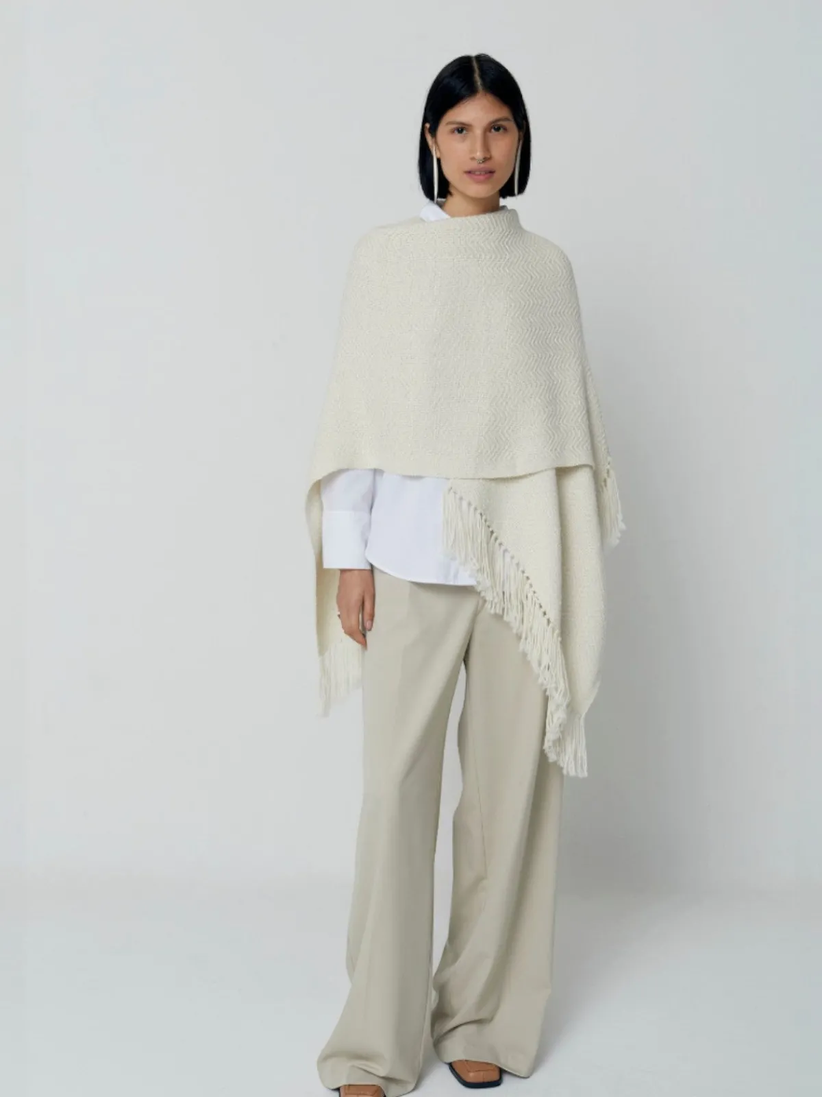 Tejido Herringbone Ruana