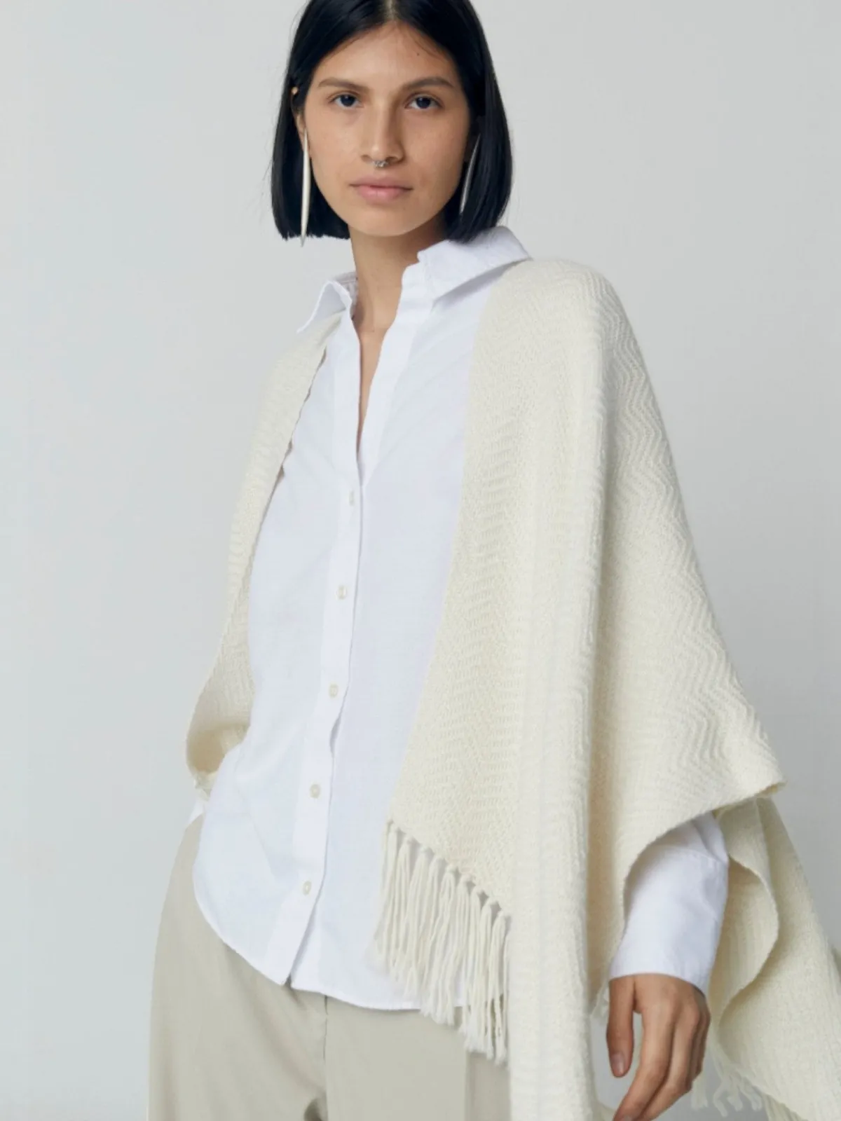 Tejido Herringbone Ruana