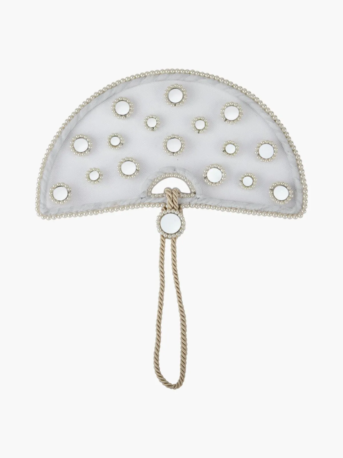 Magnetic Midnight Mirror and Pearl Tulle Halo Fan