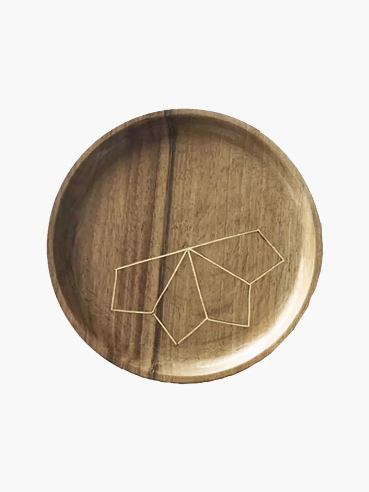 Dounia Najma Moroccan Wood and Brass Inlay Trays