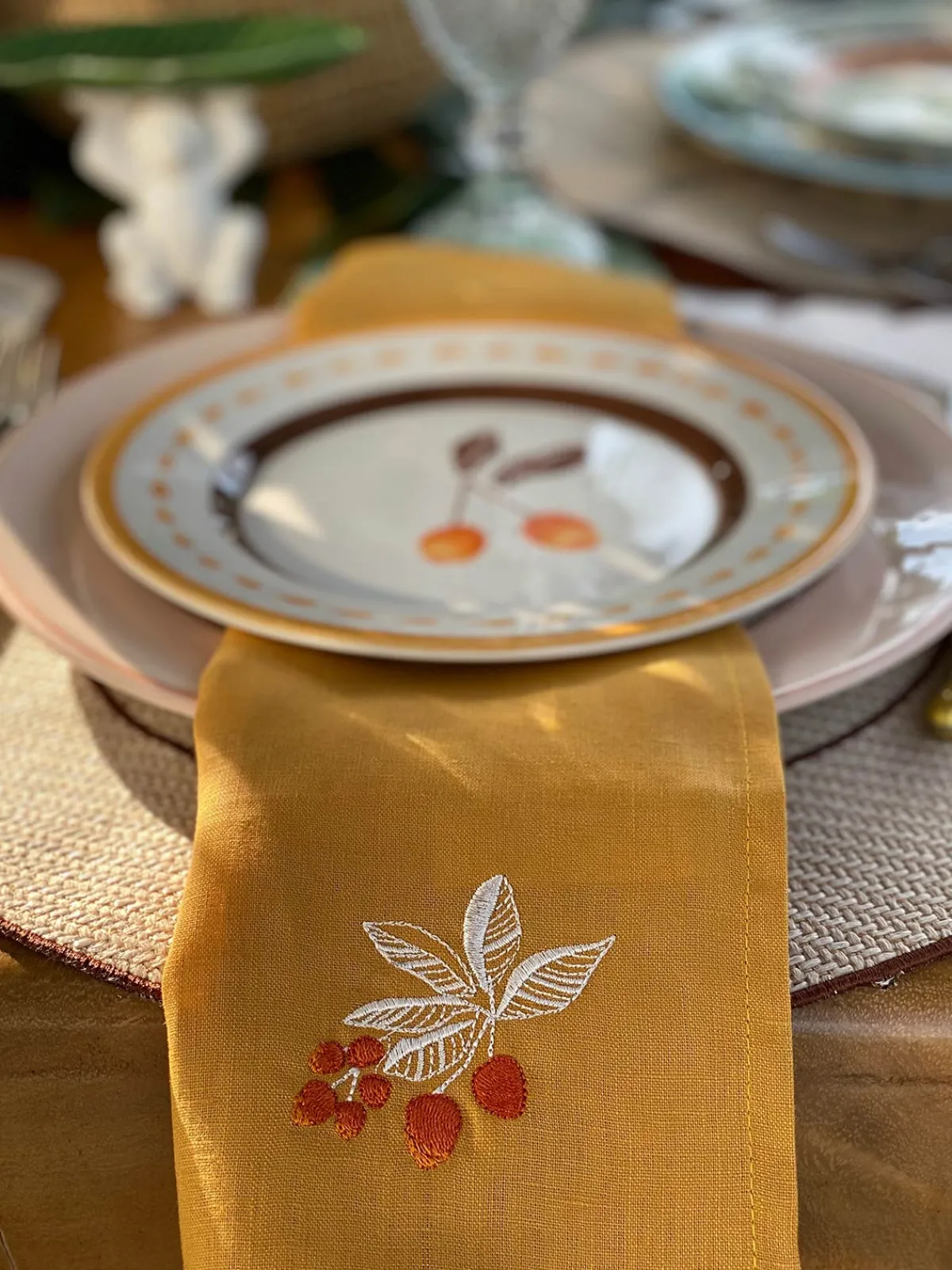 Juan De Dios Embroidered Linen Napkins