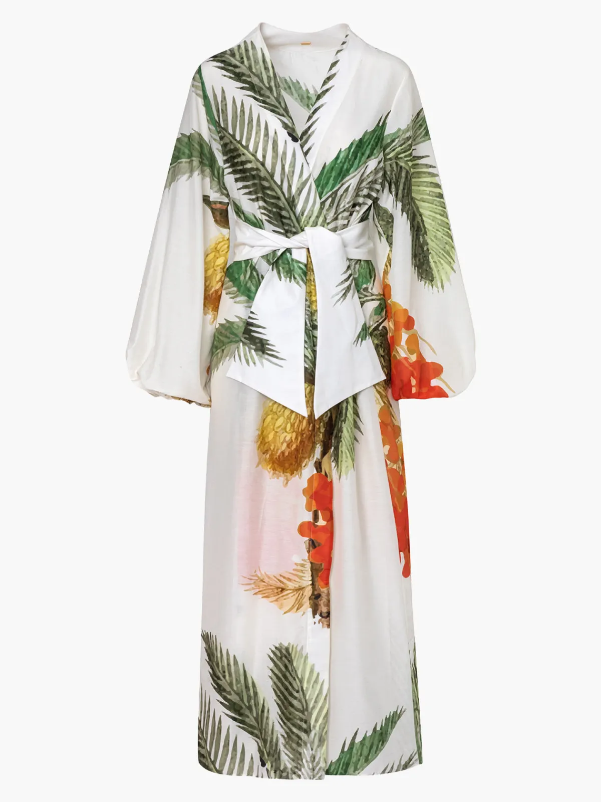 Juan de Dios Hojarasca Cotton Silk Maxi Dress