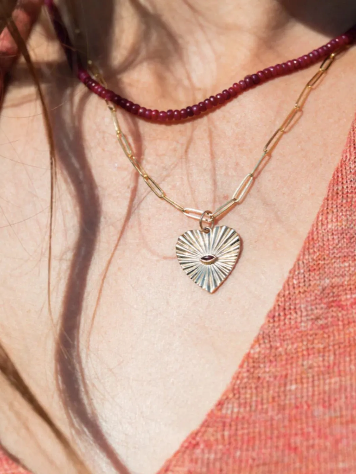 Zahava Sunbeam Heart Charm