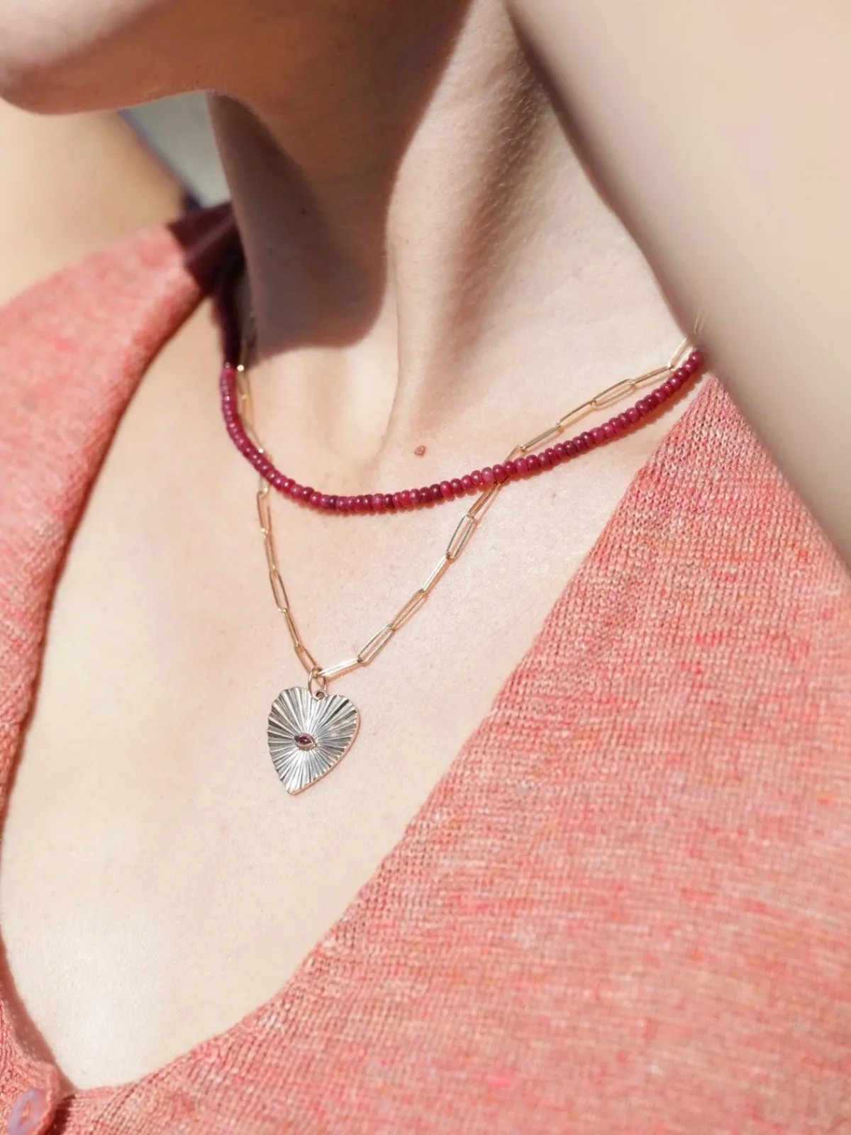 Zahava Sunbeam Heart Charm
