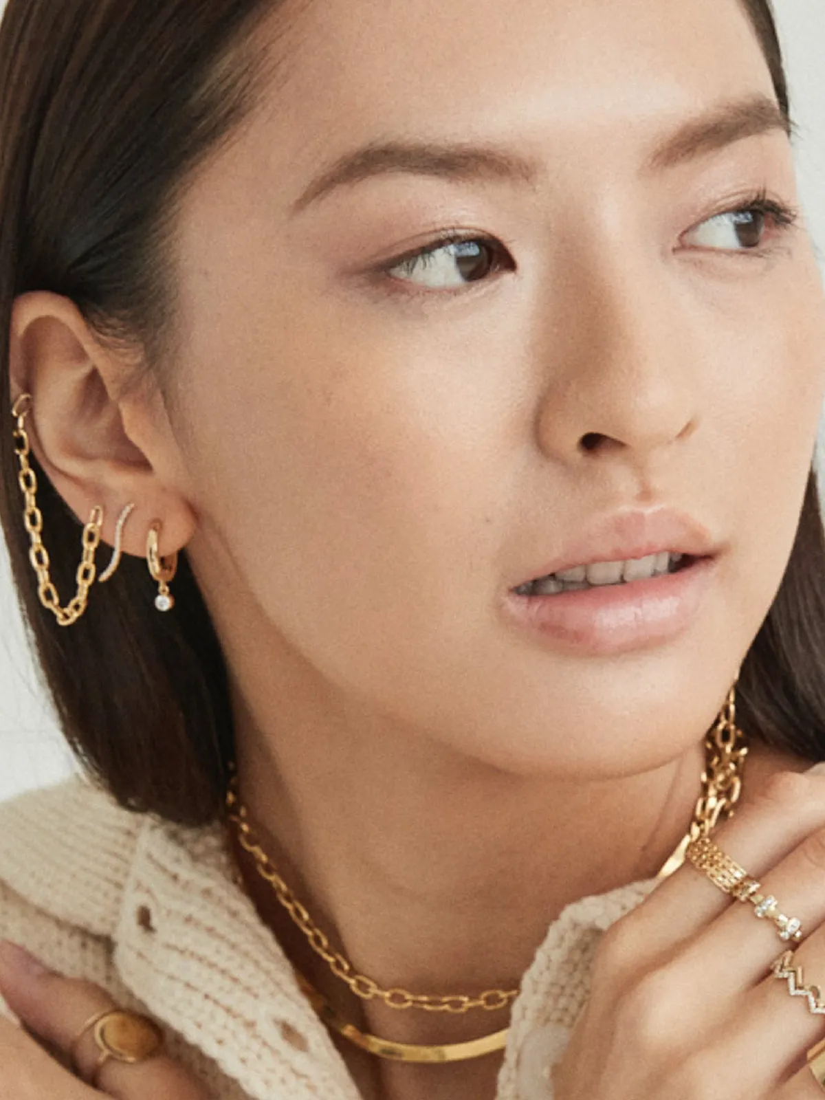 KBH Jewels Diamond Dangle Huggies