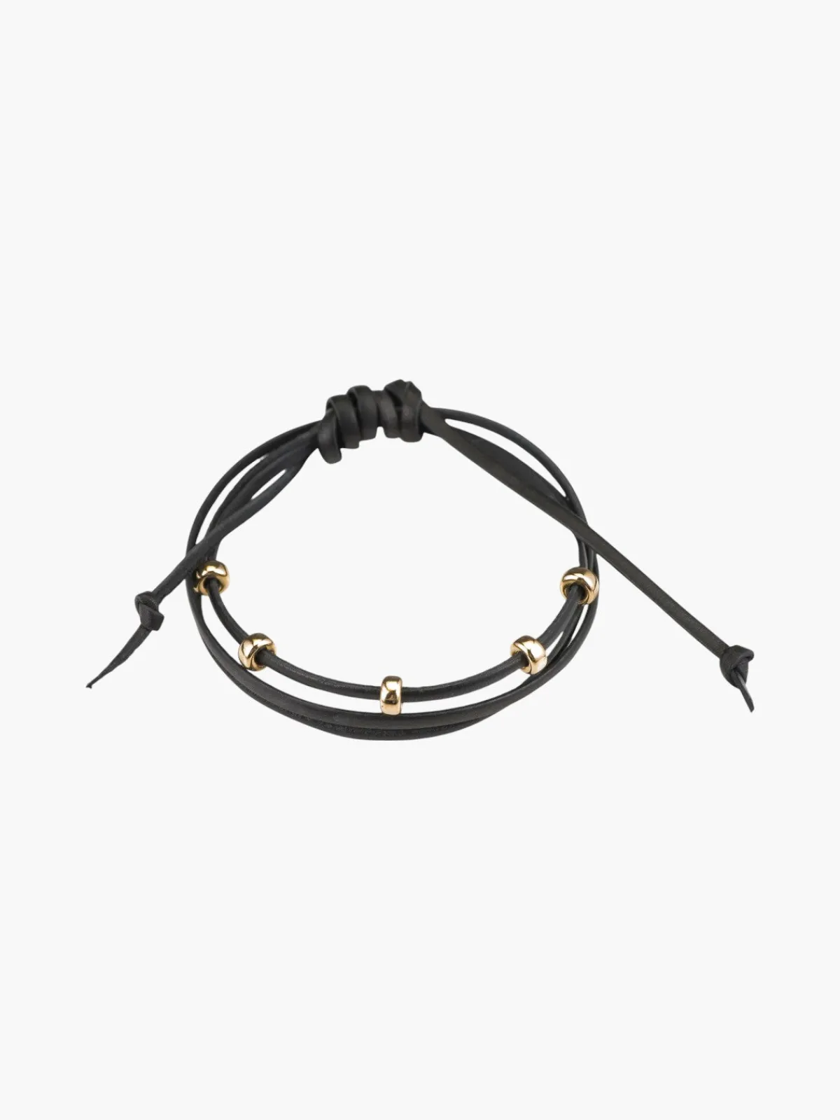 Mara Scalise Black And Gold Leather Bracelet
