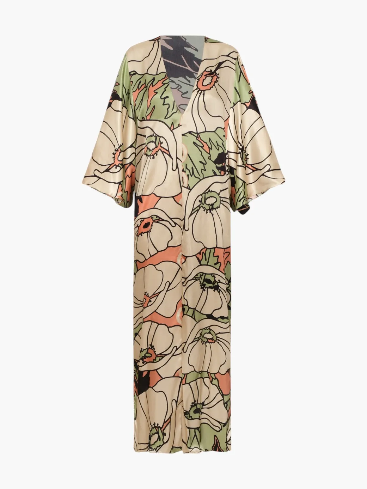 Juan de Dios Mercedes Satin Silk Closed Tunic