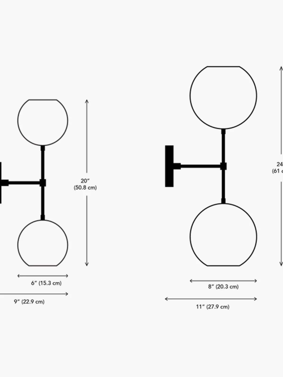 Dounia Nur Reversed Wall Sconce Dual Globe