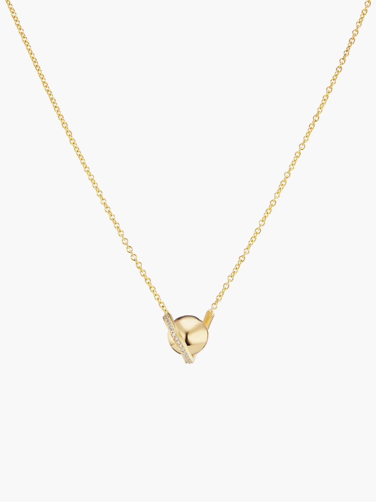 TEJEN Boule D'Or Solitaire Pendant