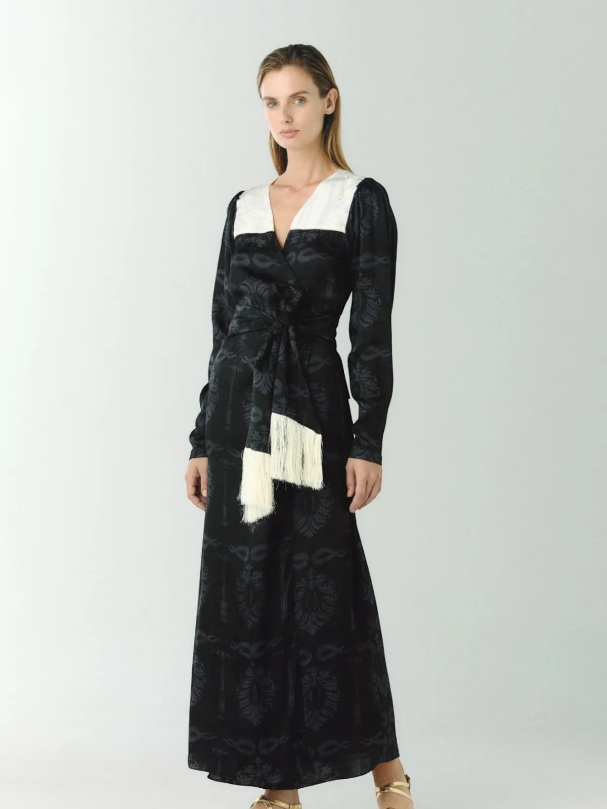 Juan de Dios Obregon Silk Jacquard Maxi Dress