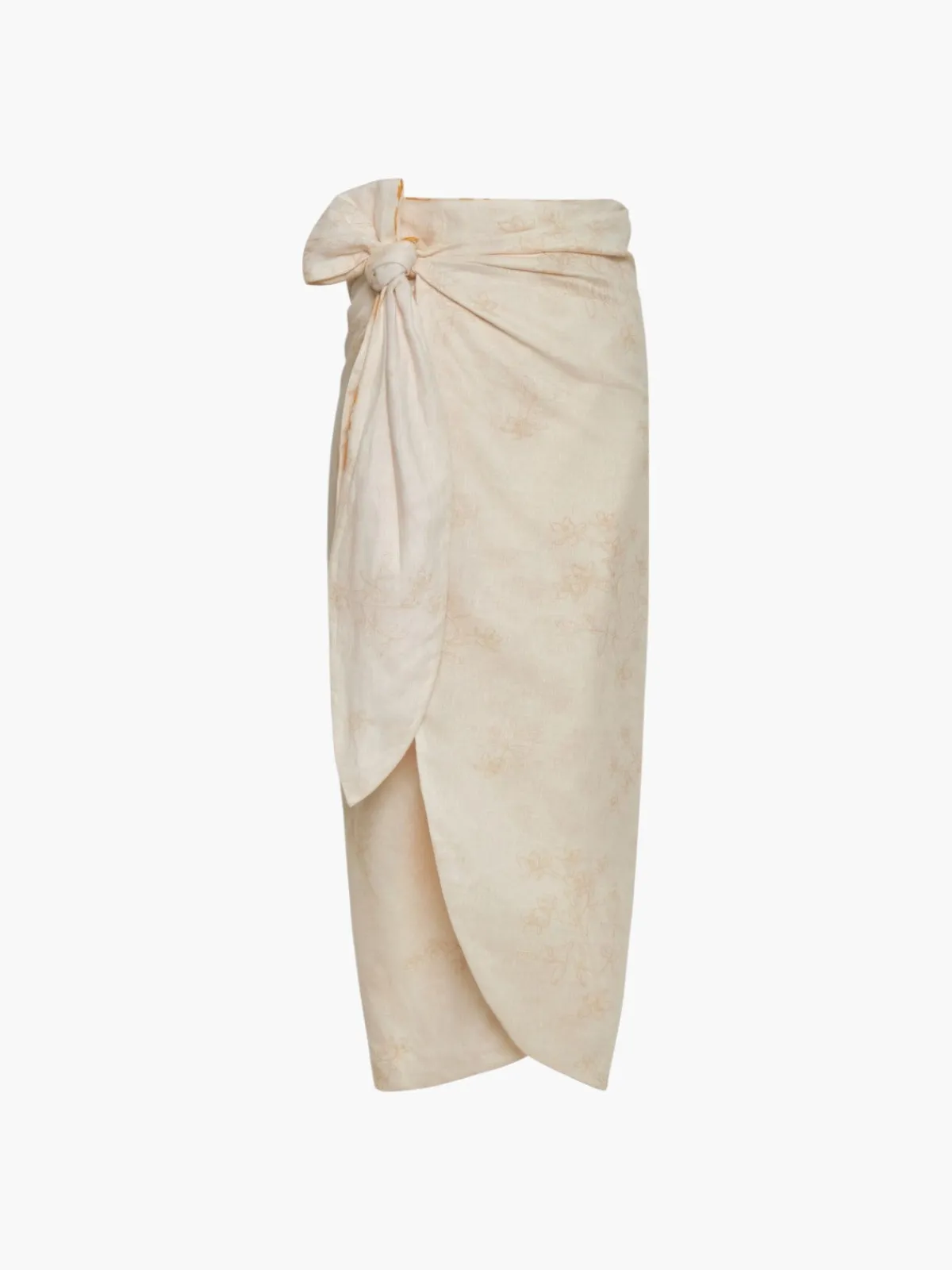 Juan de Dios Mapara Linen Skirt / Ecru Yellow Arabesque